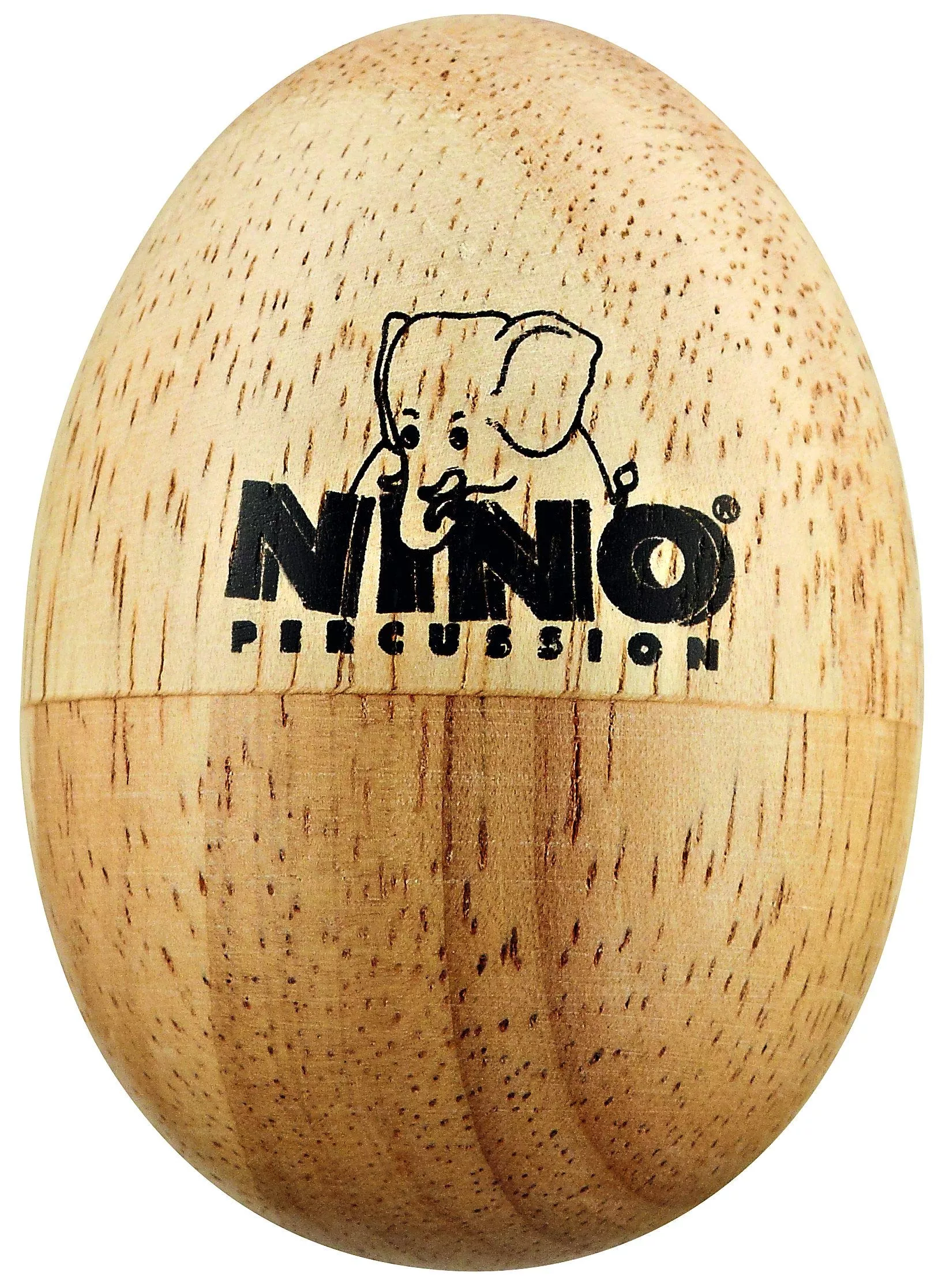Nino Percussion Wood Egg Shaker for Kids, Natural, 2" Tall, Durable
