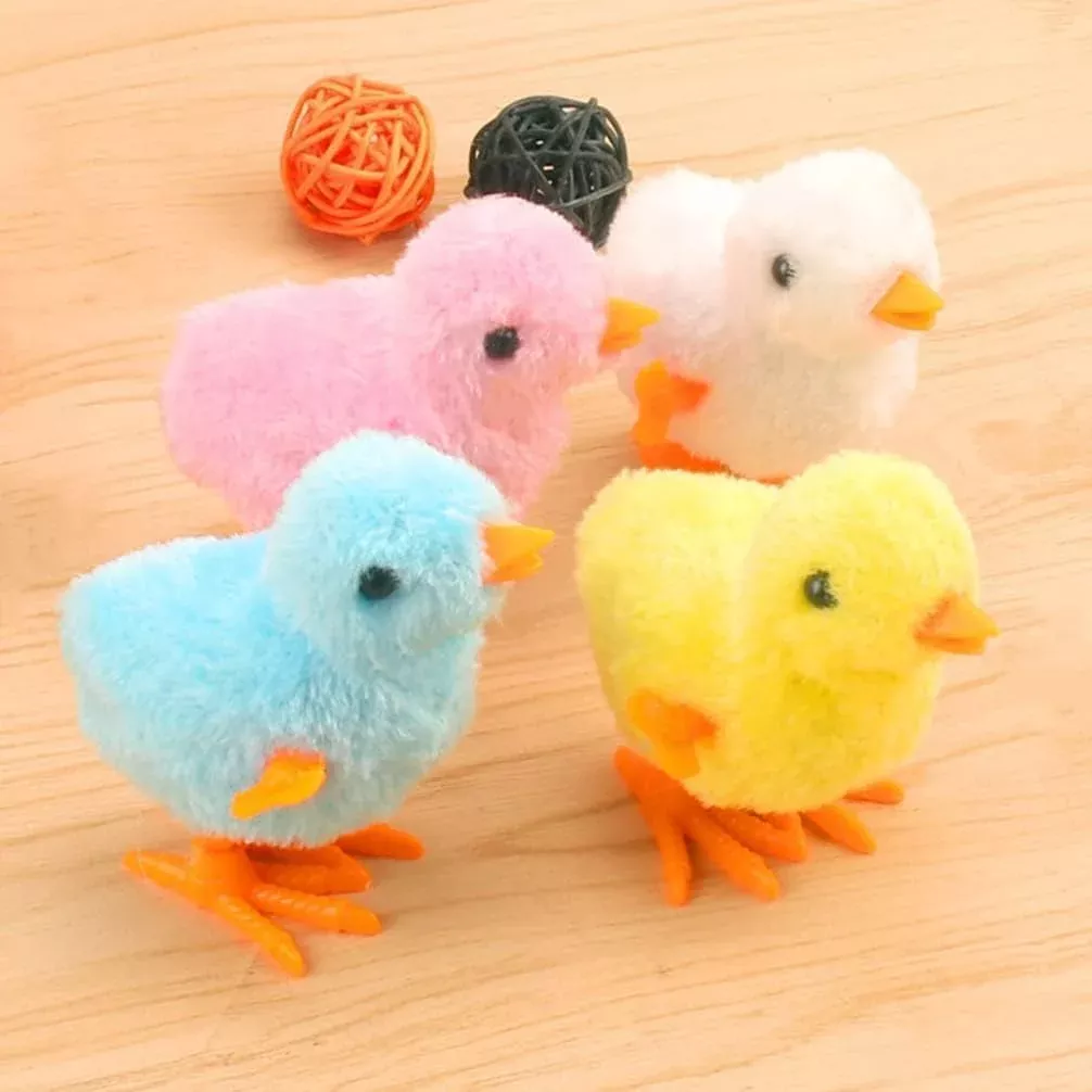 Niumowa Easter Decoration Chick, Wind Up Chicken Toy, Pack Of 4 Chicke
