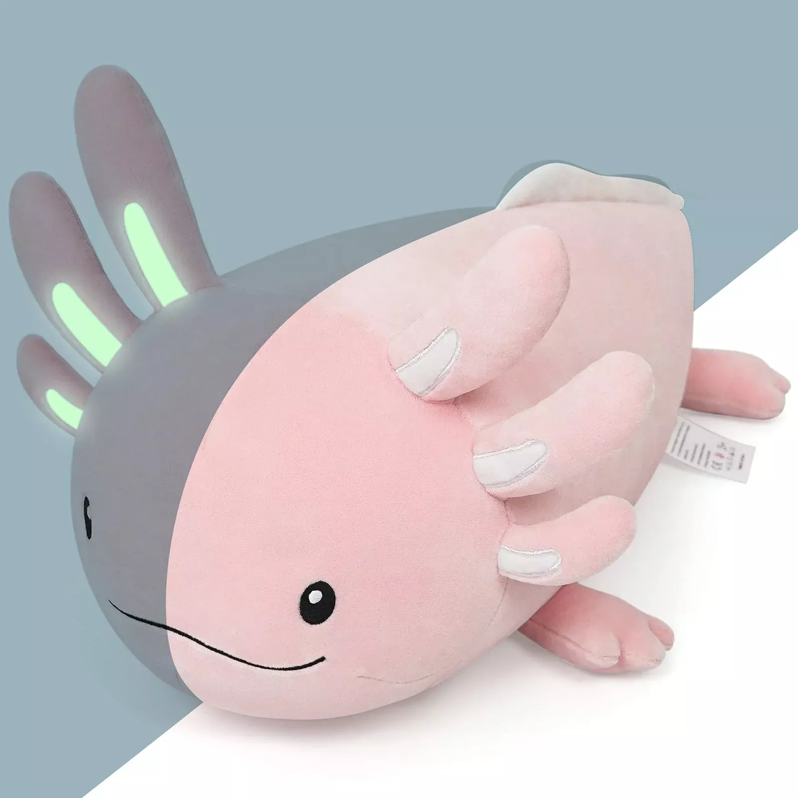 Niuniu Daddy Axolotl Plush Toy Medium Soft Pink Glow in the Dark