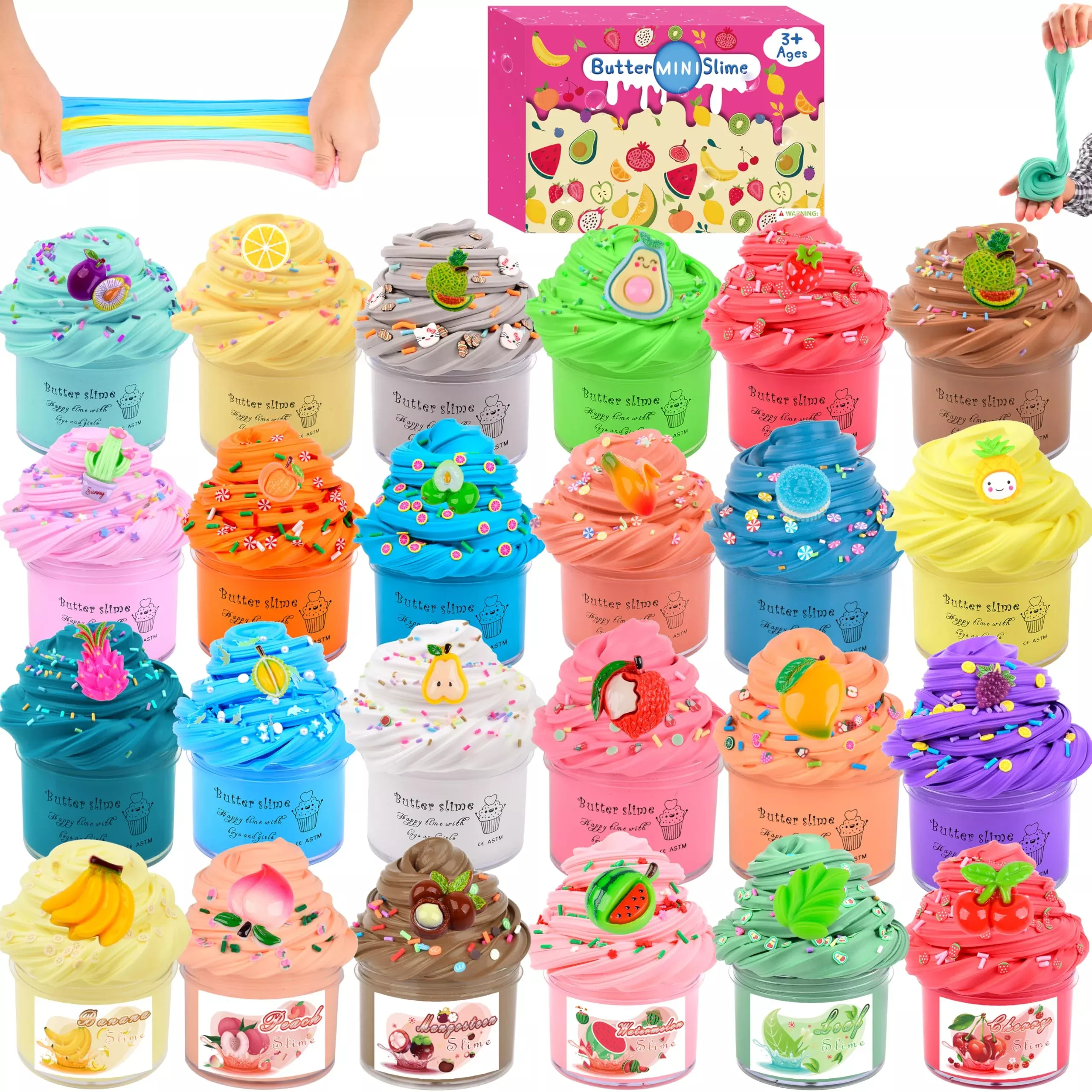 Niuruilsi Butter Slime Set - 24 Multicolor Small Containers