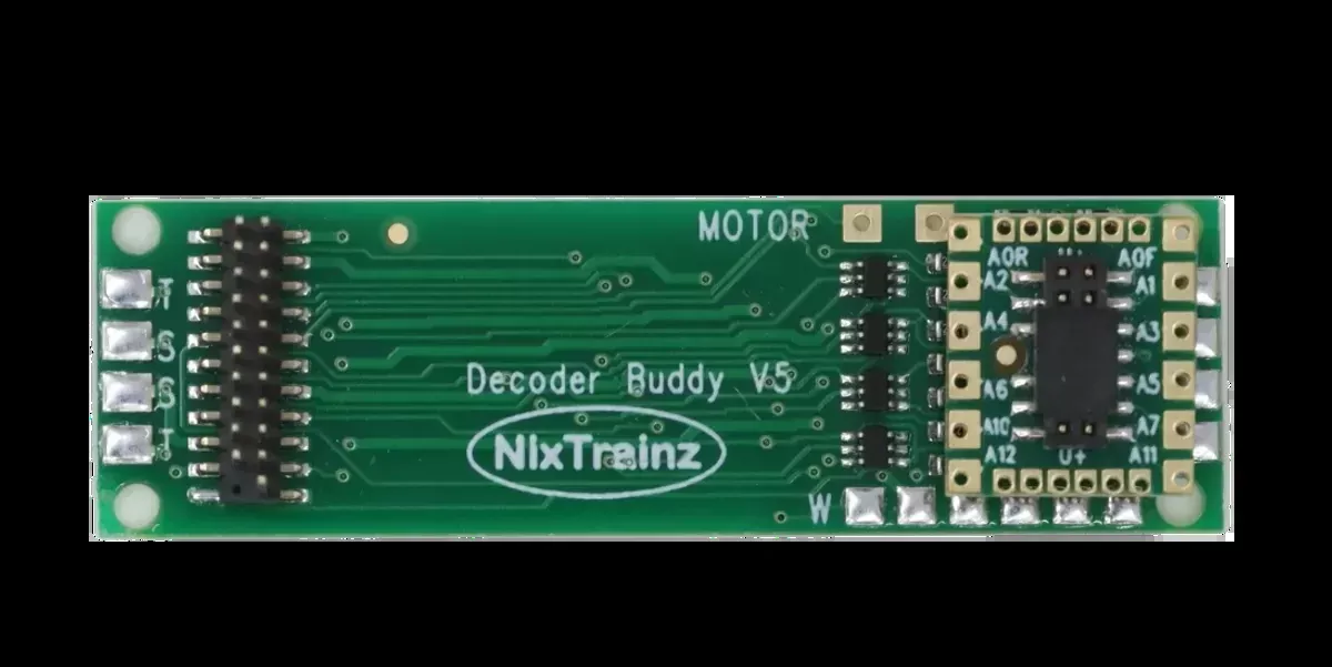Nix Trains NTZ6 Decoder Buddy V5B DCC Motherboard with 21-Pin Decoder Socket (12 Light Outputs)