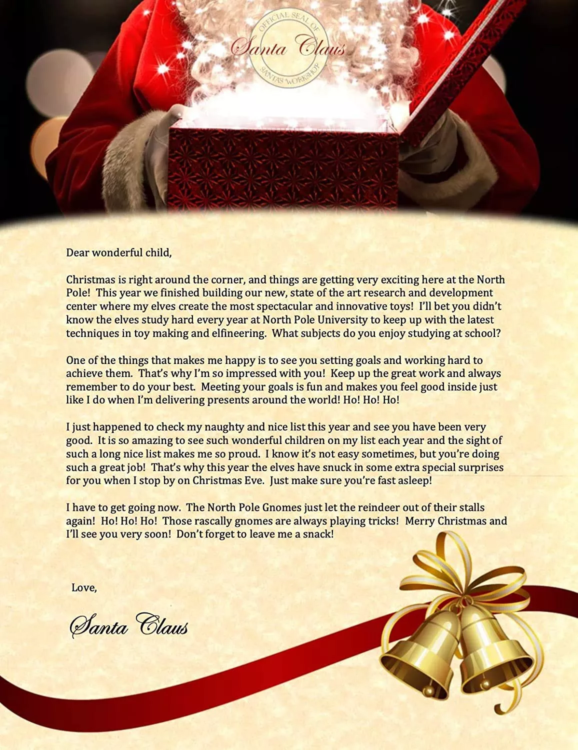 North Pole Letters Santa Envelope for Kids, Medium, Red and Green
