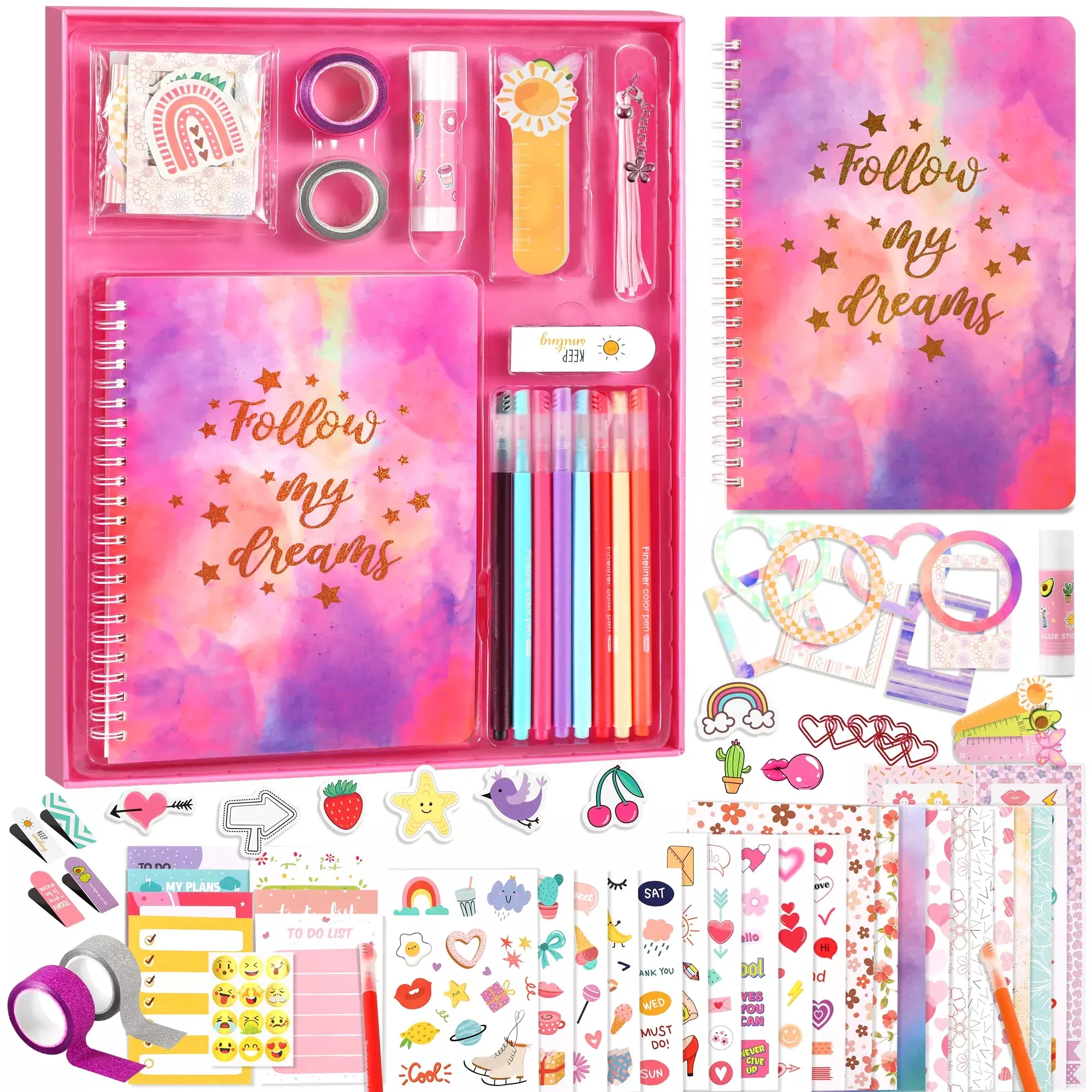 NOWRICH DIY Journal Kit for Girls 8-12, Multicolored, 70