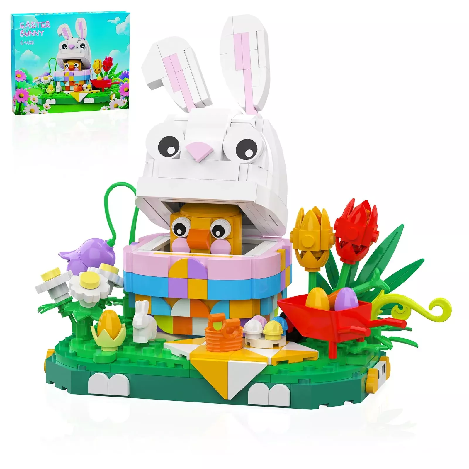 Nubee Easter Bunny Building Set, 400pcs, White, 6.6 x