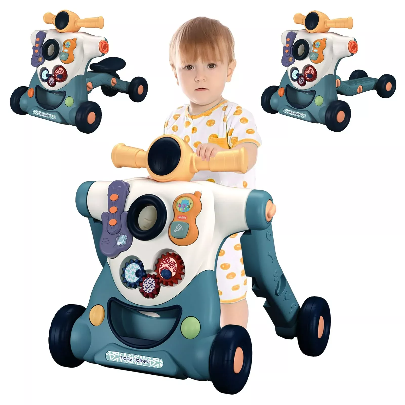 NUKied Baby Walker - Multifunctional Sit-to-Stand Toy, Blue
