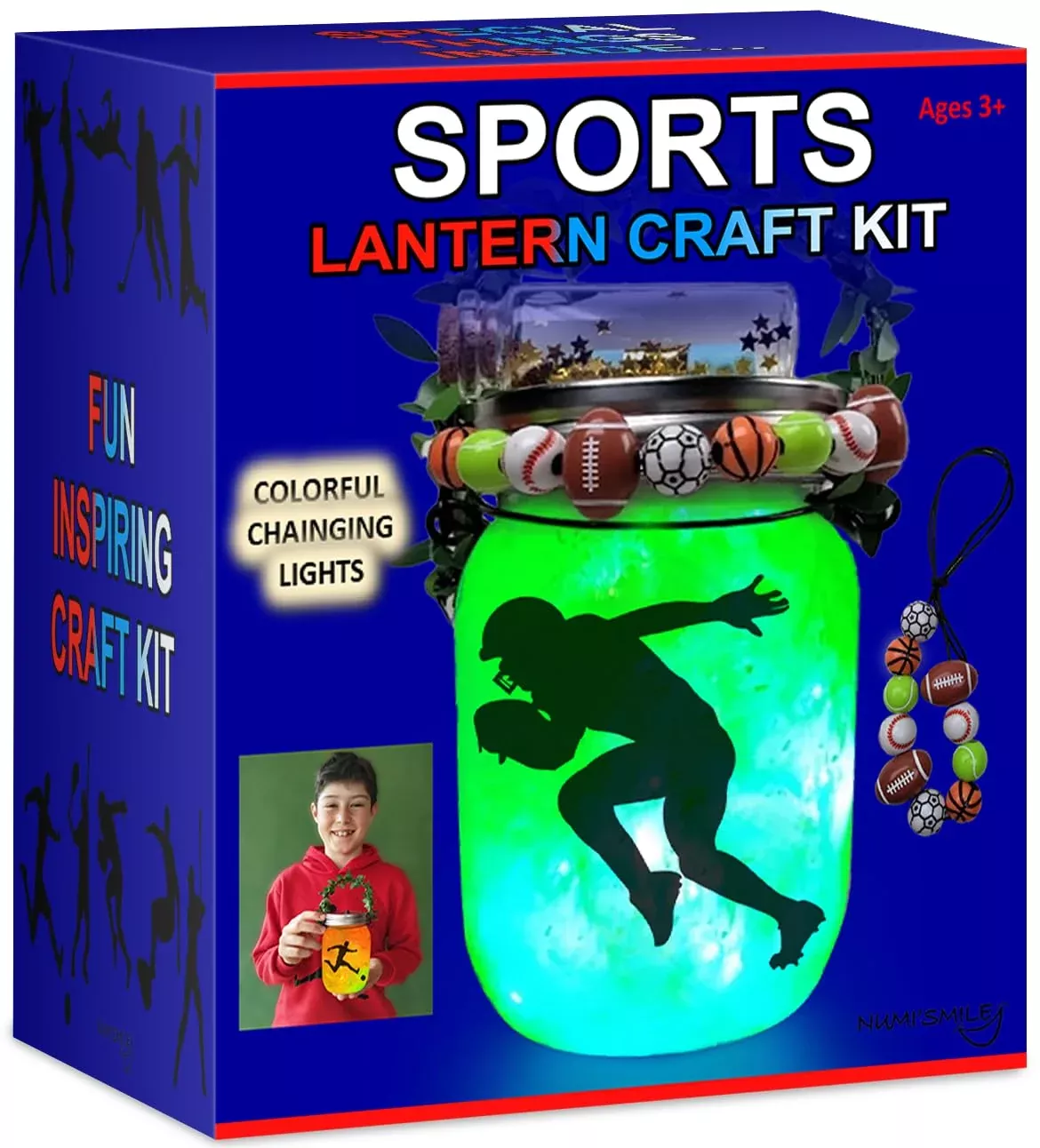NUMI'SMILE Magical Sports Lantern Craft Kit, Blue, Medium Size