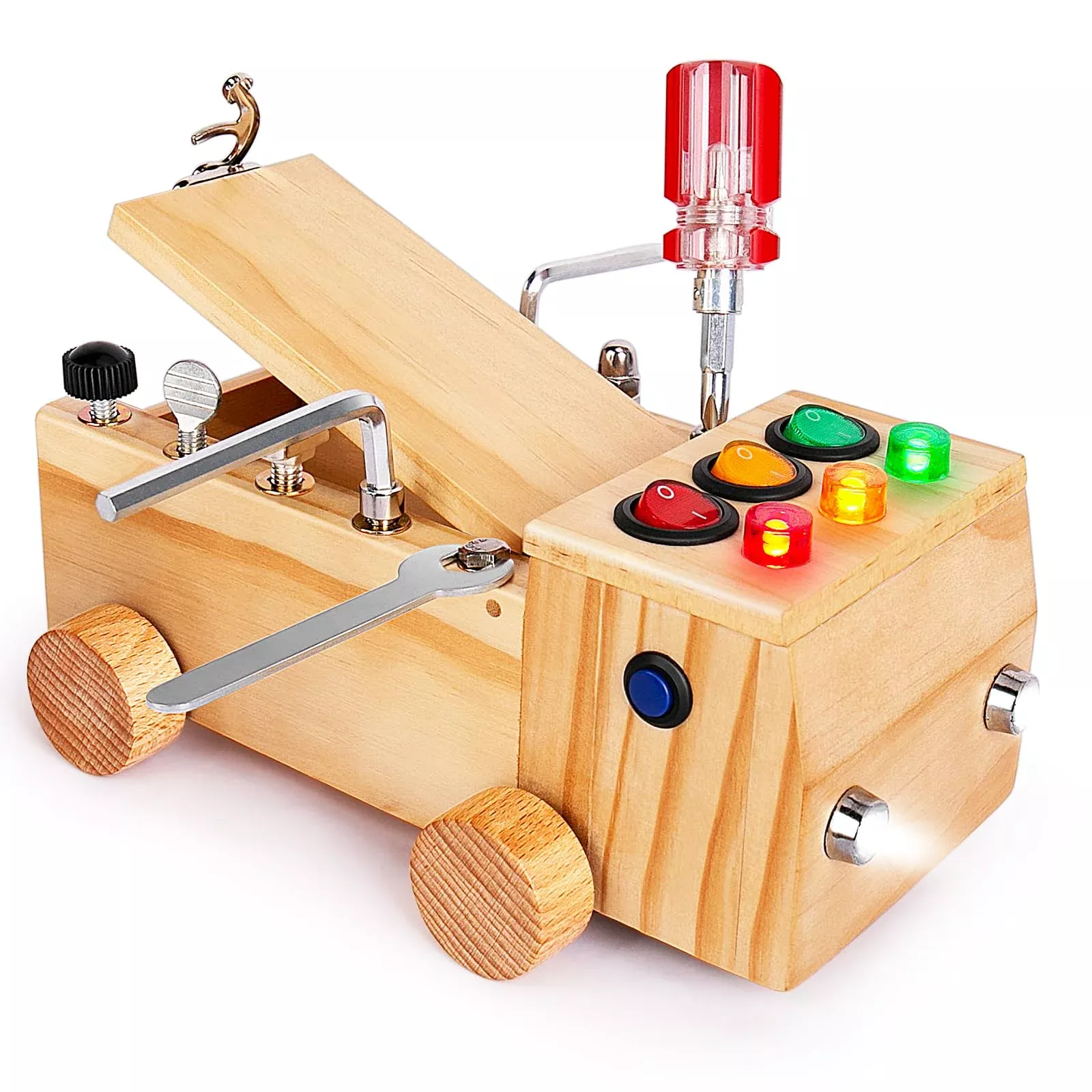 Oakjar Busy Board,Montessori Screwdriver Board Set For 2-6 Years Old,M