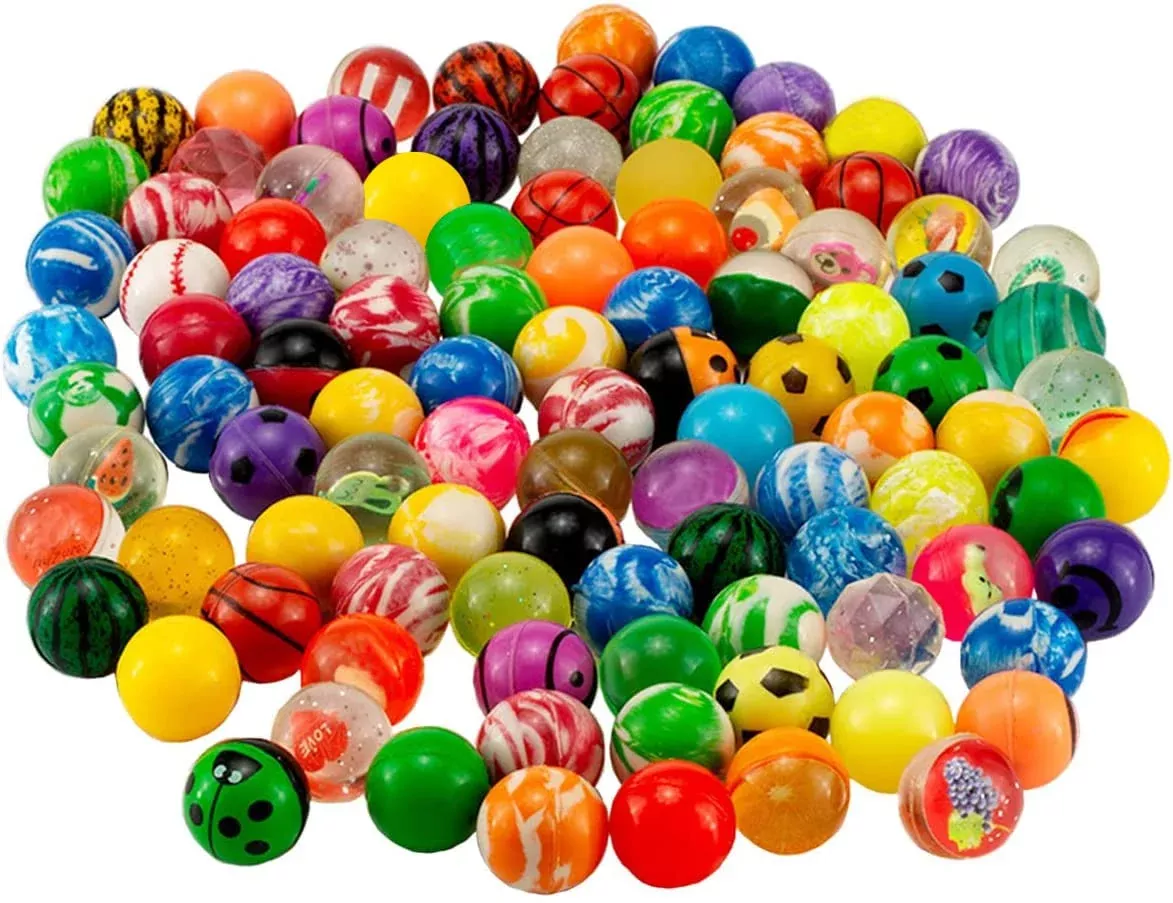 OBTANIM Bouncy Balls for Kids, 1 Inch, Multicolor, 100