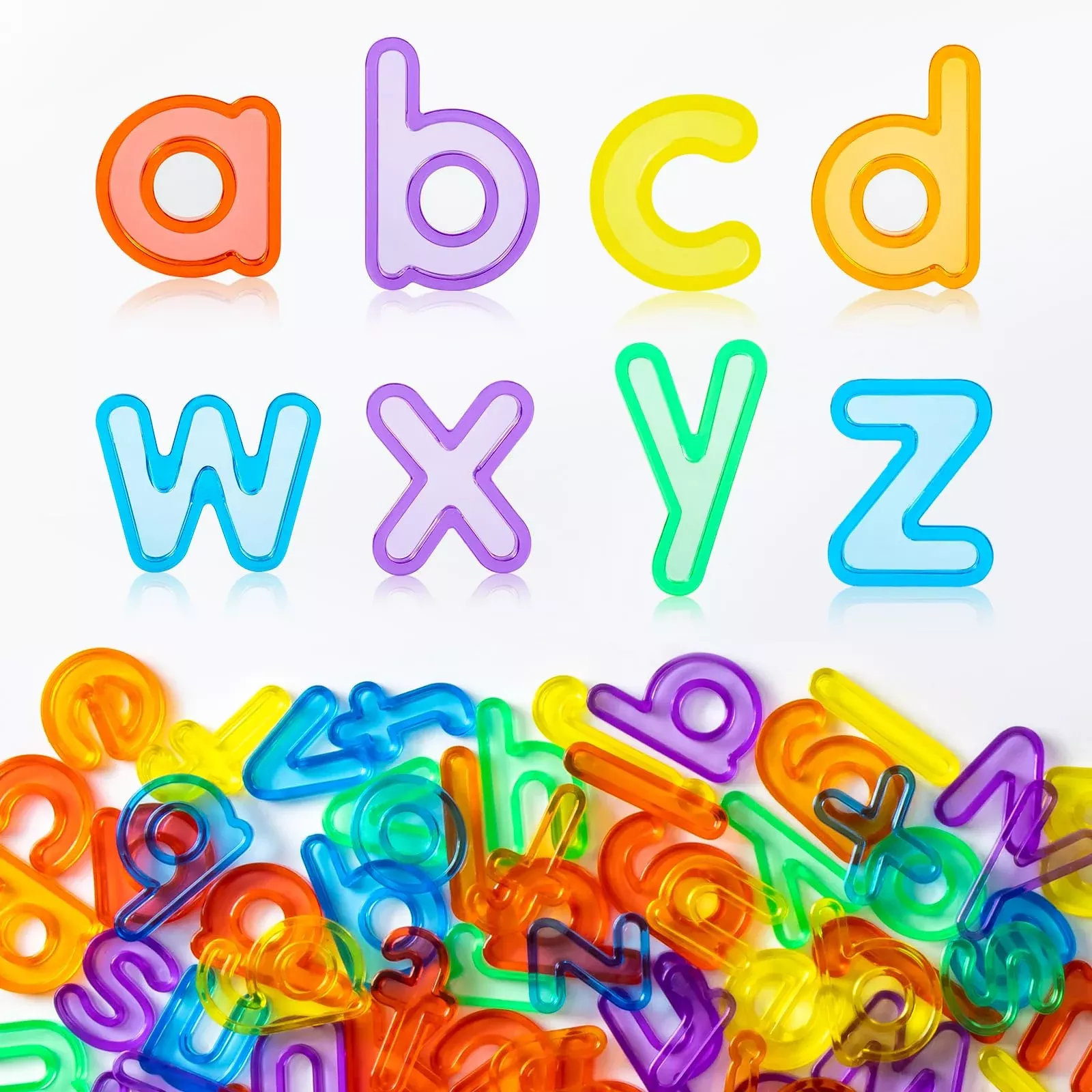 Odoorgames Translucent Lowercase Letters Set 78 Pcs for Light Table