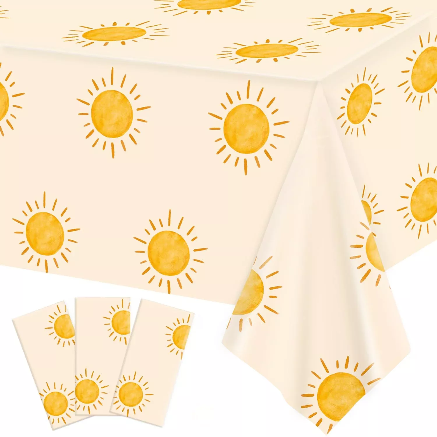 Oigco 3Pcs Boho Sun Birthday Party Tablecloths First Trip Around The S