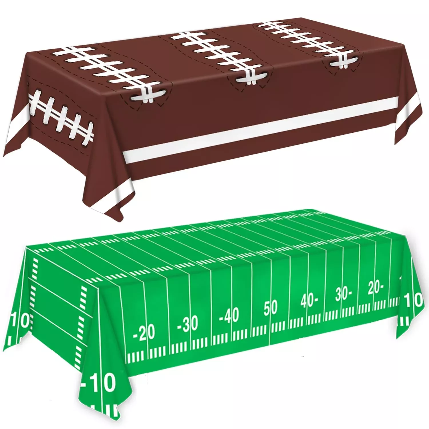 Oigco Football Tablecloth 54" x 108" Plastic 2 Pack Green Design