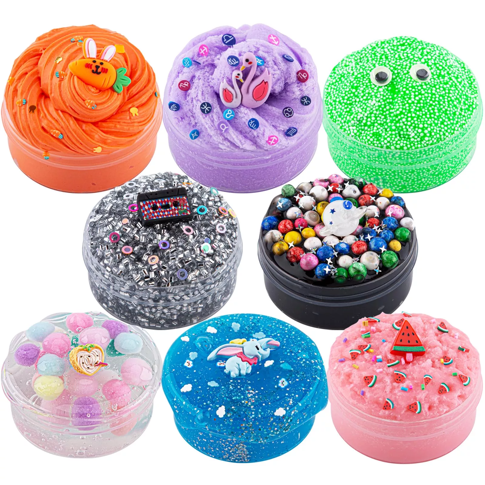 Okaybee Slime Variety Pack - 8 Textures, Includes Butter, Cloud, Galax