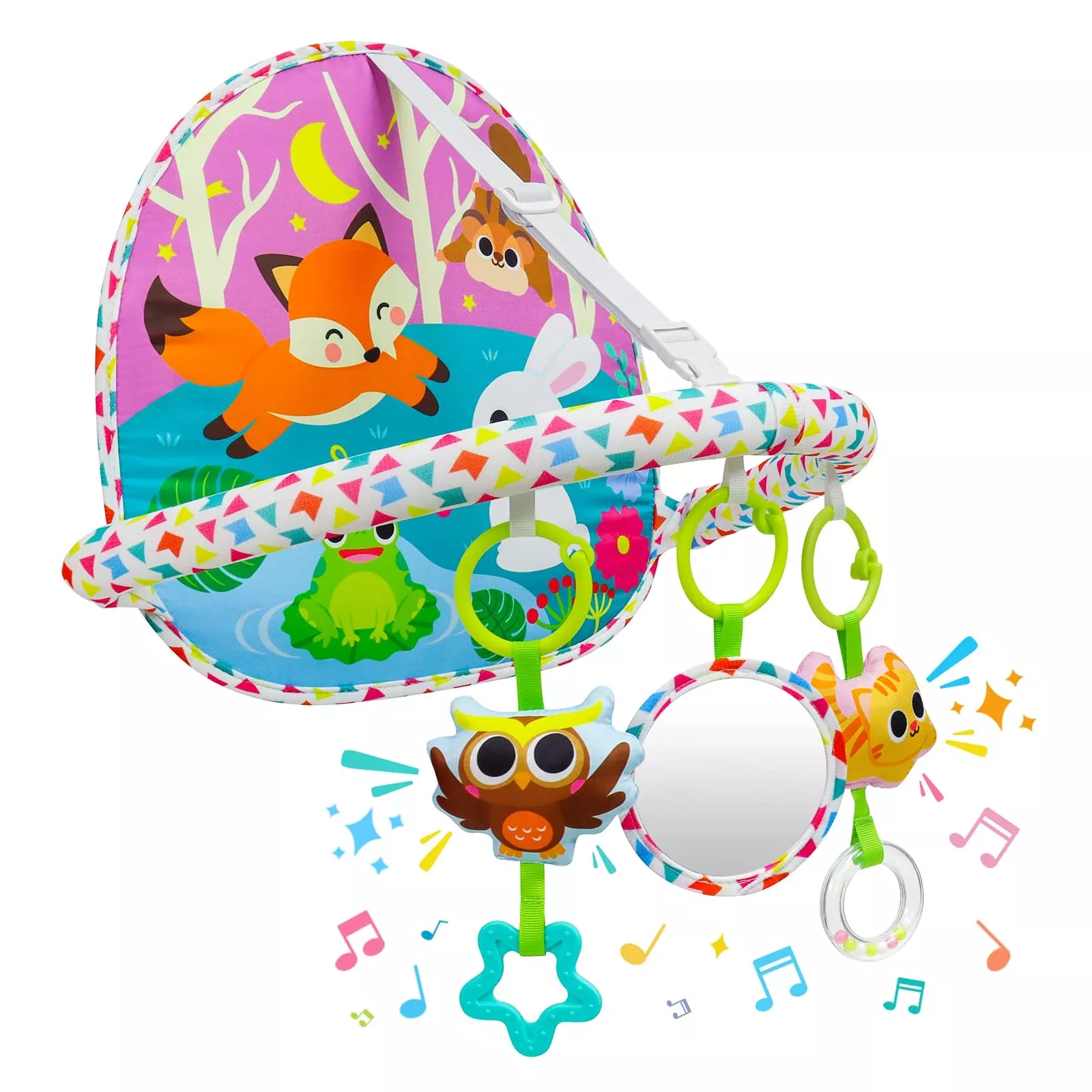 OKOOKO Car Seat Toy Activity Arch for Infants - Black, Compact