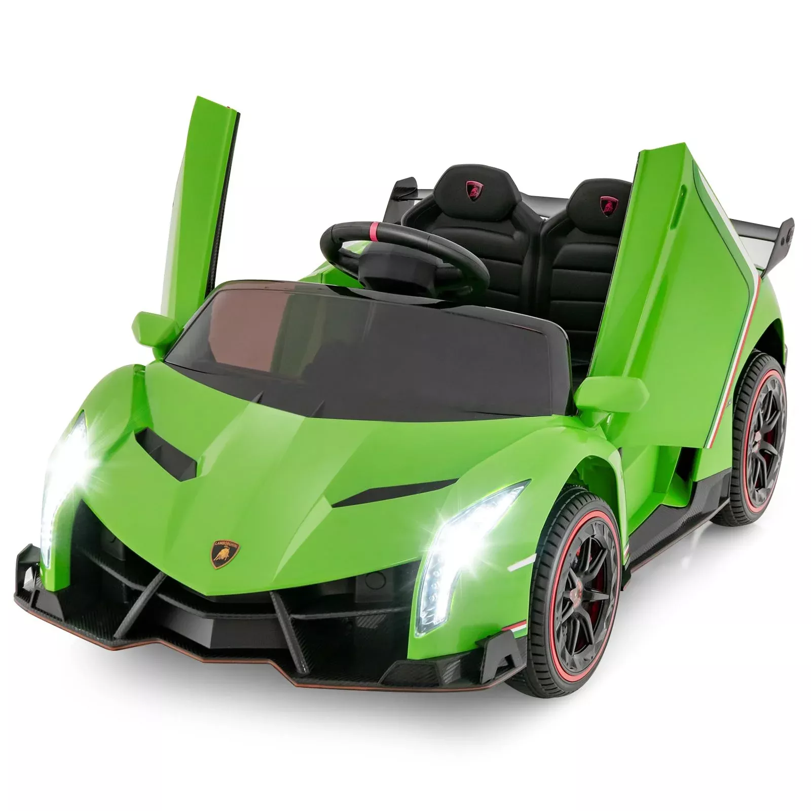 Olakids 12V Kids Ride-On Car Lamborghini Veneno Green 44" x