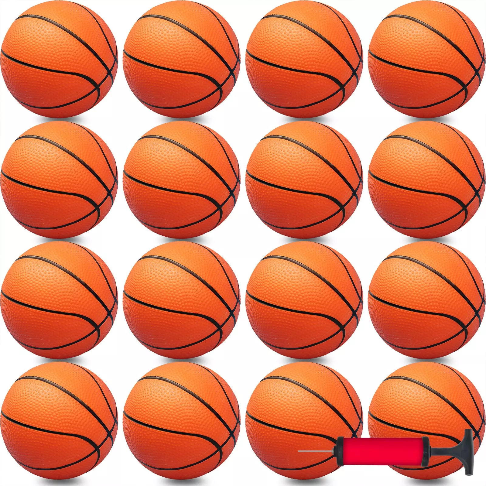 Oleitodh Inflatable Mini Basketball 7" Orange 30 Pack for Kids & Adults