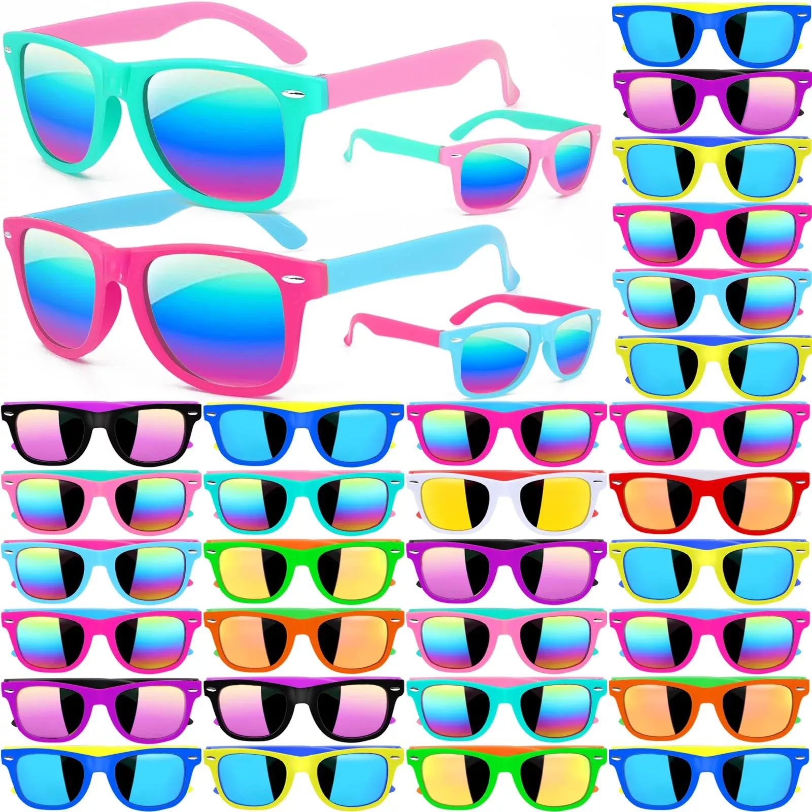Oleitodh Kids Sunglasses 60 Pcs UV400 Protection Multicolor Ages 3-