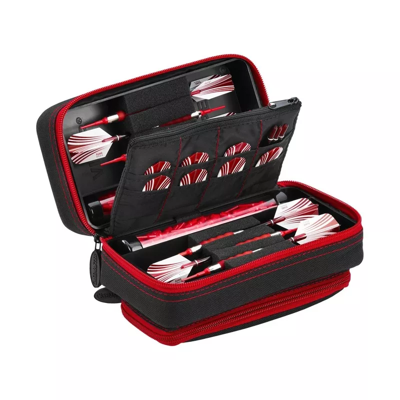[OPEN BOX] Casemaster Plazma Pro Dart Case Black with Ruby Zipper and Phone Pocket