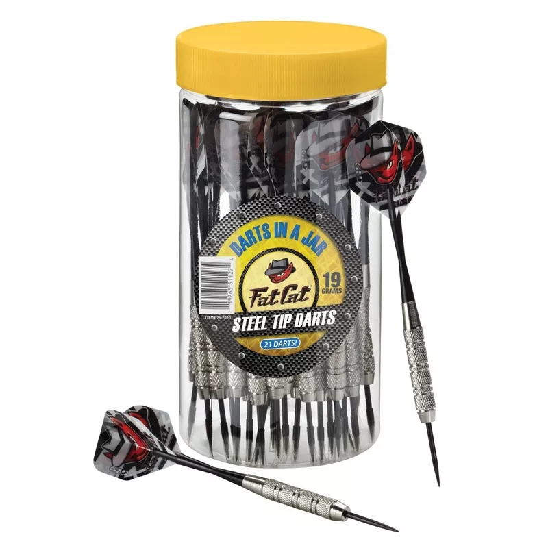 [OPEN BOX] Fat Cat Darts in a Jar Steel Tip 19 Grams 21 Count
