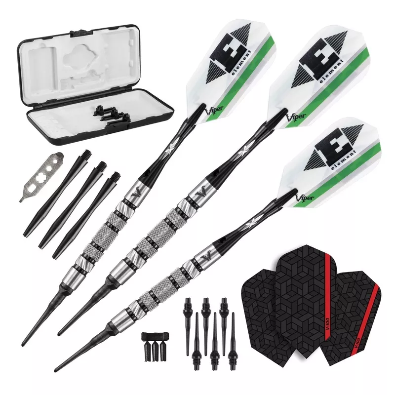 [OPEN BOX] Viper Element Darts 90% Tungsten Soft Tip Darts Knurled Barrel 18 Grams