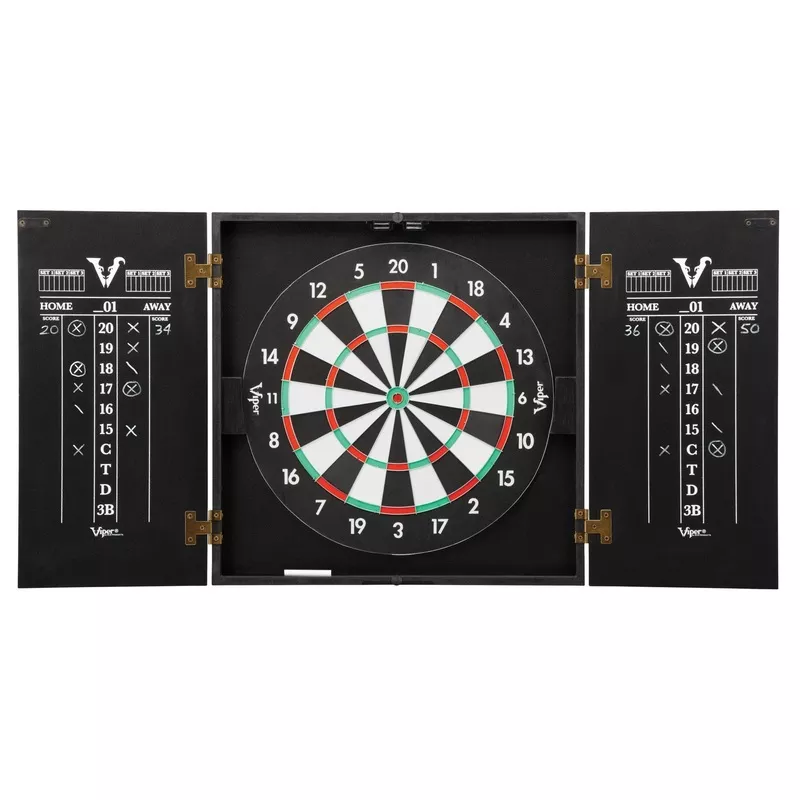[OPEN BOX] Viper Hideaway Dartboard Cabinet with Reversible Traditional and Baseball Dartboard