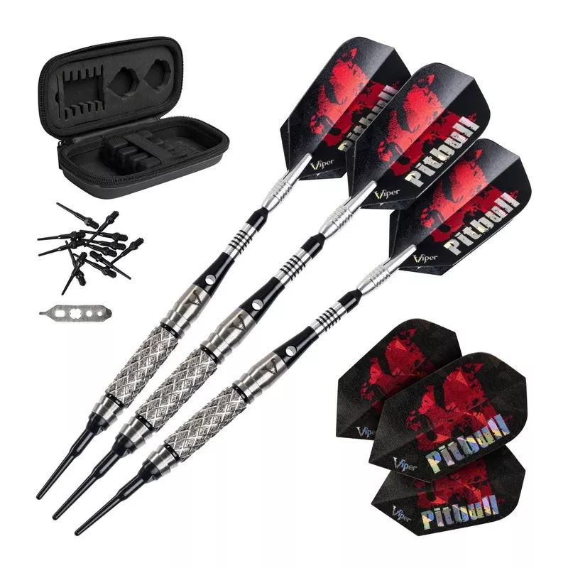 [OPEN BOX] Viper Pitbull Darts 90% Tungsten Soft Tip Darts Diamond Cut and Shark Fin Barrel 18 Grams