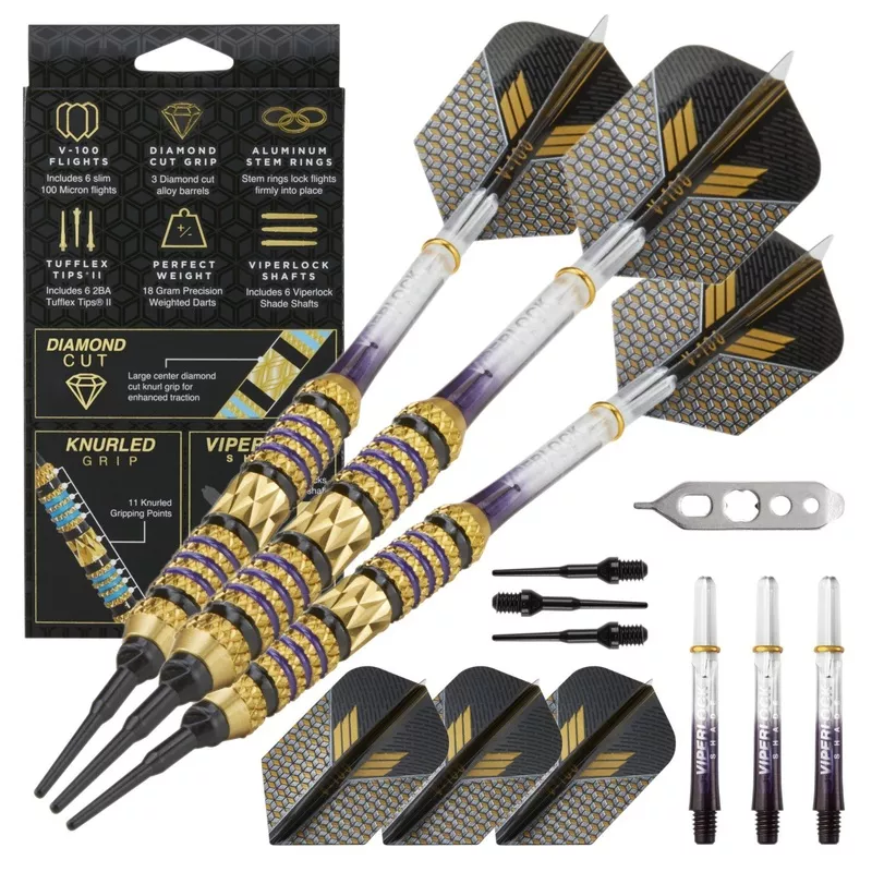 [OPEN BOX] Viper Wizard Purple/Black Soft Tip Darts 18 Grams
