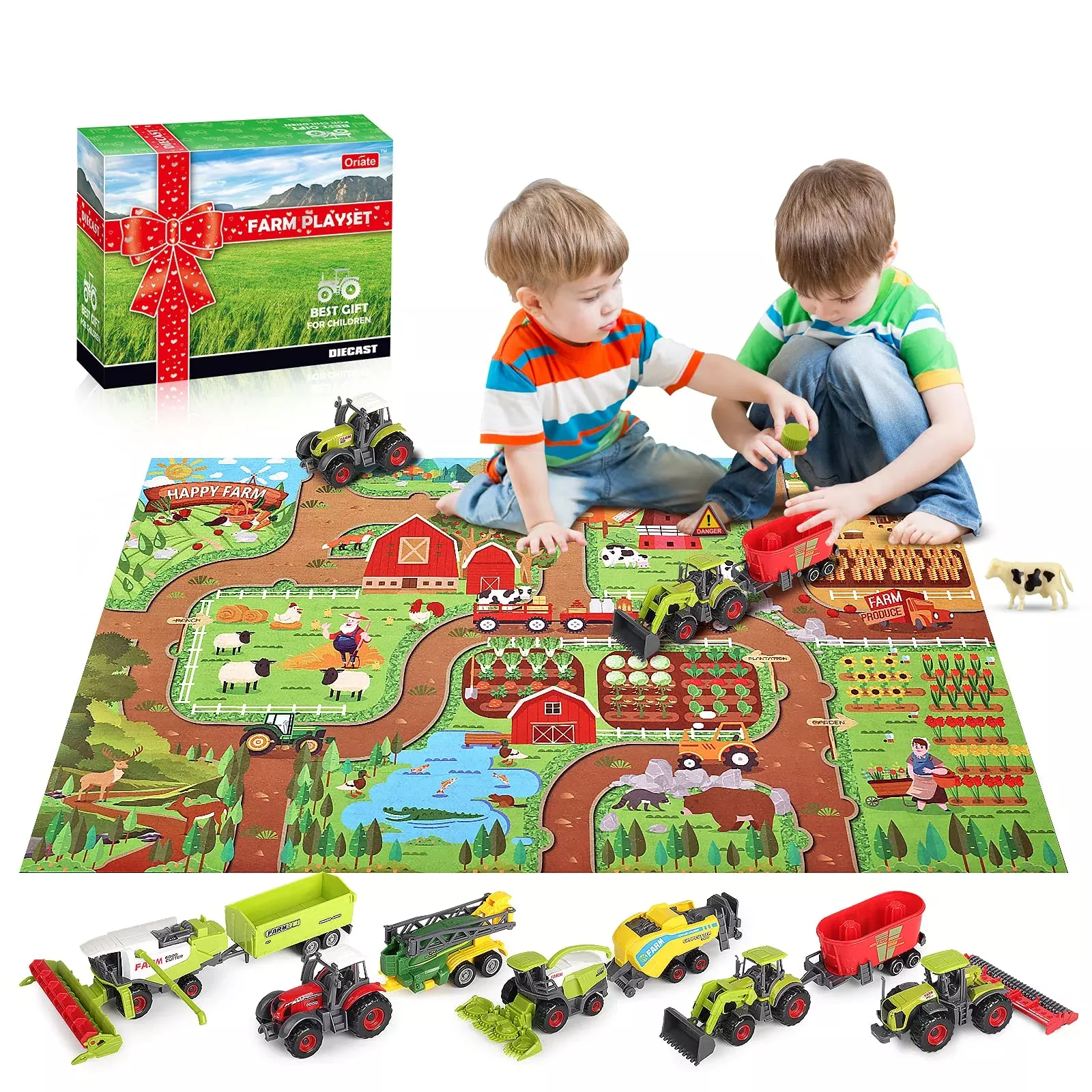 Oriate Farm Toy Playset - 38 Pieces, 1:64 Scale, Educational Fun