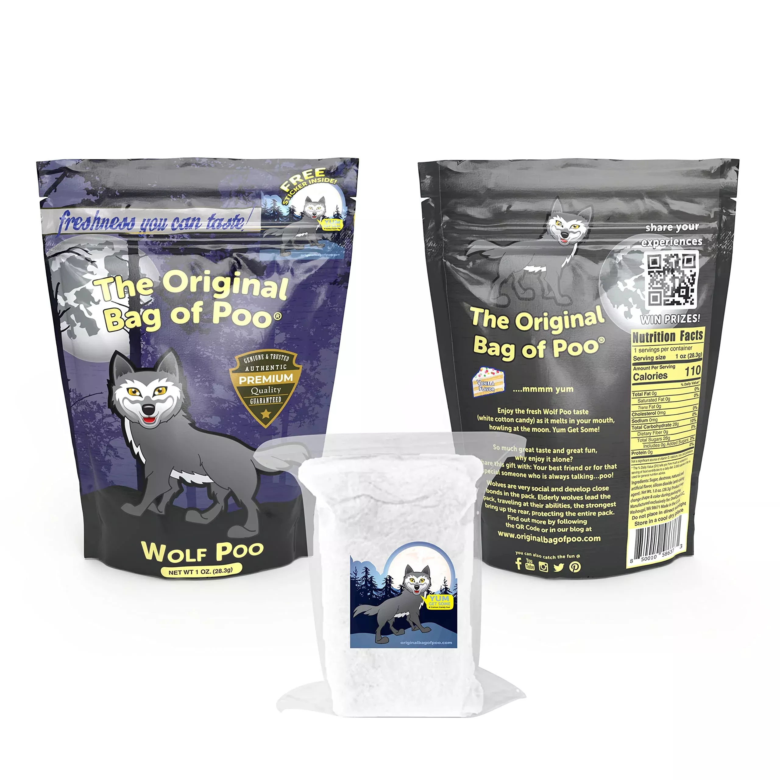 The Original Bag of Poo Cotton Candy Gag Gift, 15.5 x 5