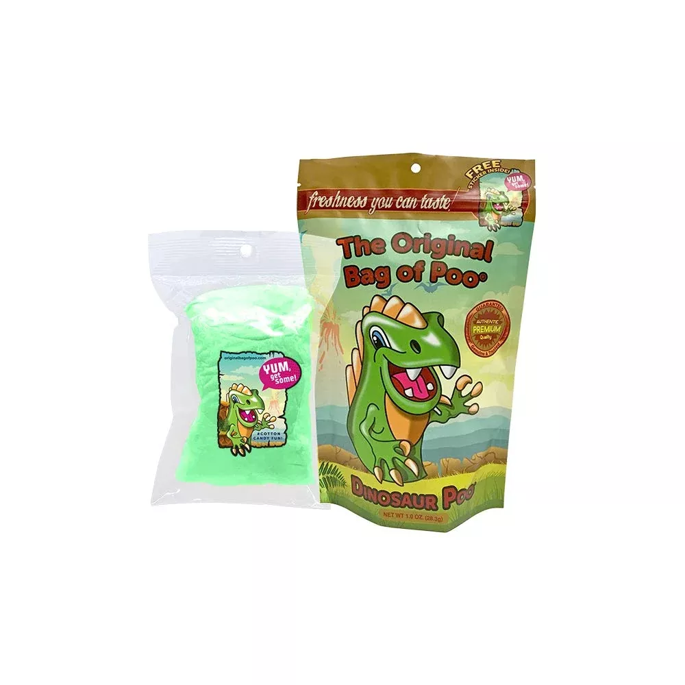 The Original Bag of Poo Cotton Candy - Green Apple Flavor, 1 oz