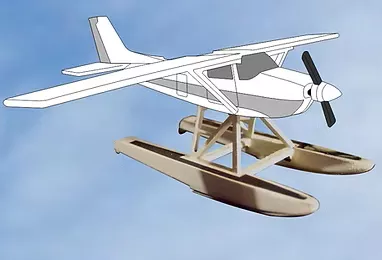 Osborn Model Kits 1077 HO Scale Cessna 172 Float Kit