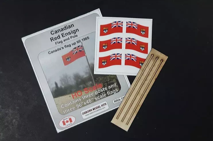 Osborn Model Kits 1111 HO Scale Canadian Red Ensign Scale Flag Kit (3 Pack)
