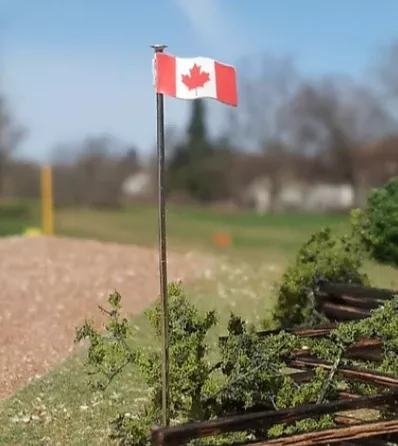 Osborn Model Kits 3093 N Scale Canadian Flag and Pole Kit (3 Pack)
