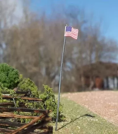 Osborn Model Kits 3094 N Scale U.S. Flag and Pole Kit (3 Pack)
