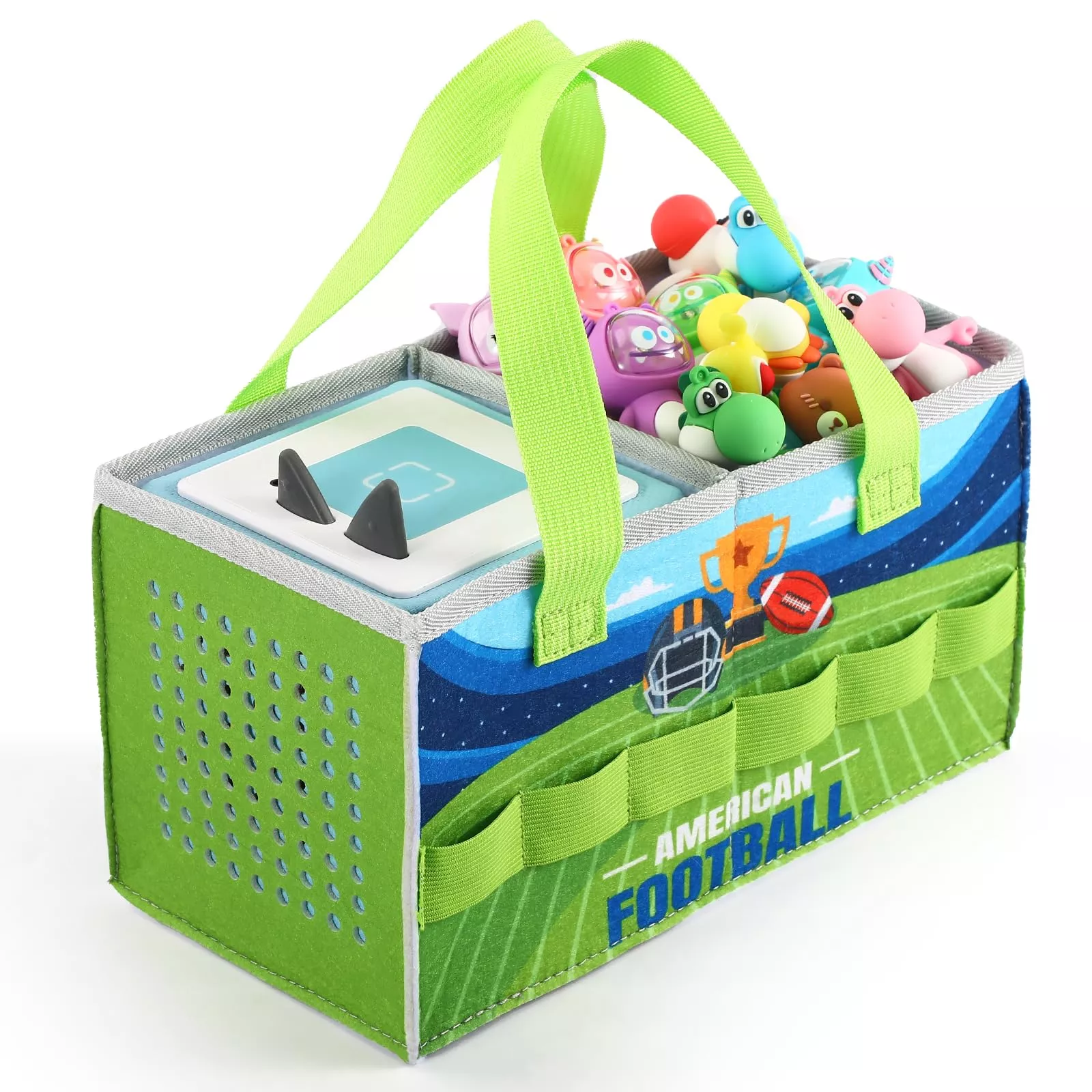 OUKNAK Carry Bag for Toniebox - Rugby Pattern, Durable Felt Material