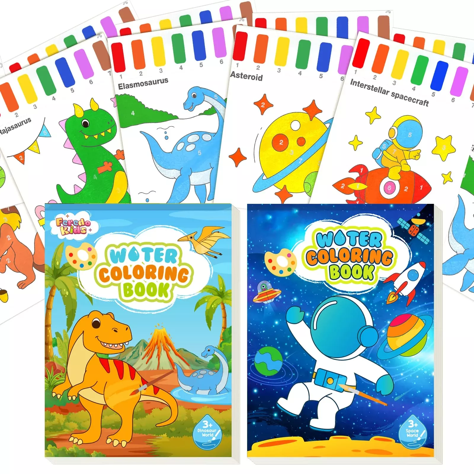 Paint With Water Coloring Book For Toddlers - 2 Pack Magic Mess Free K