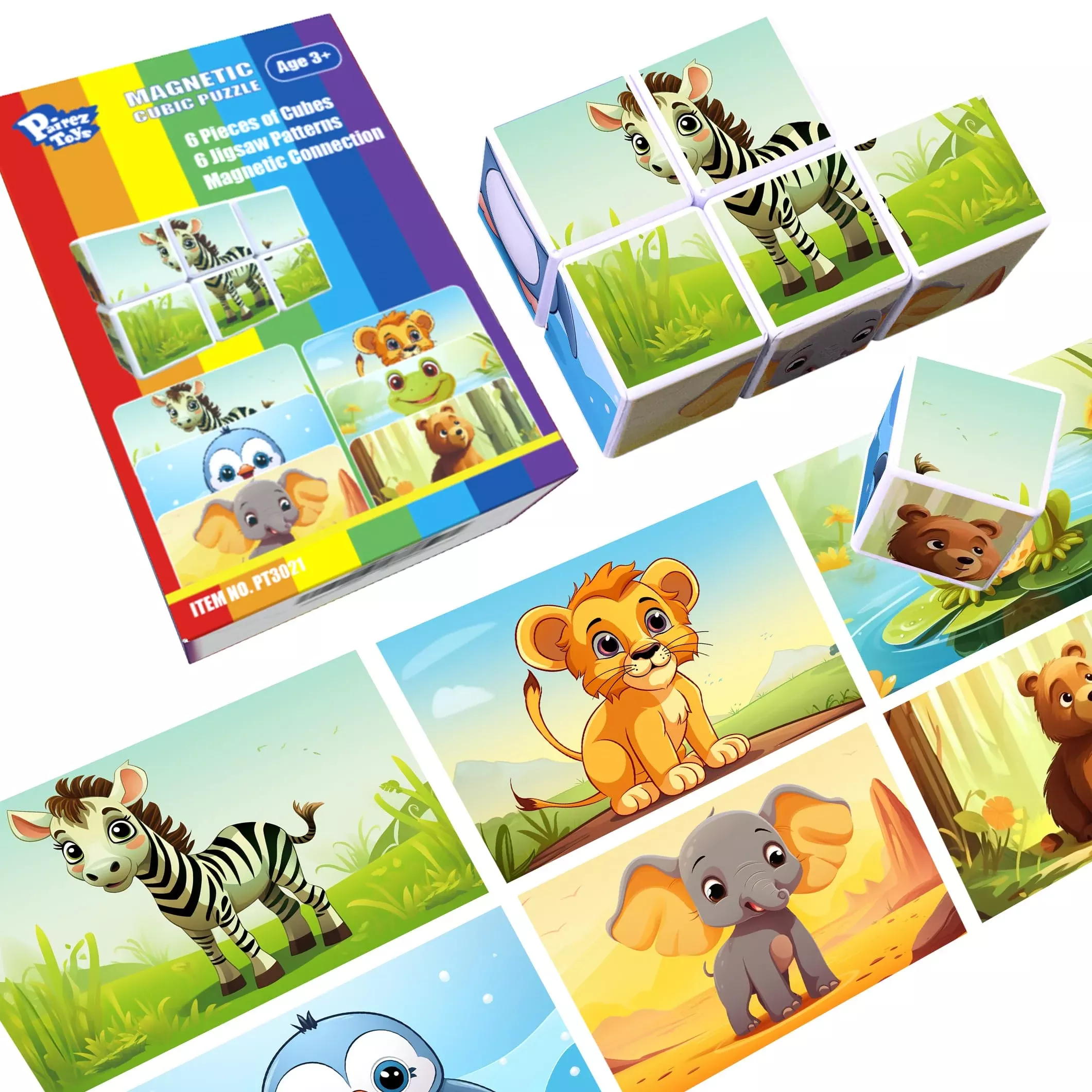 Pairez Toys 3D Plastic Cubic Jigsaw Puzzle for Toddlers,