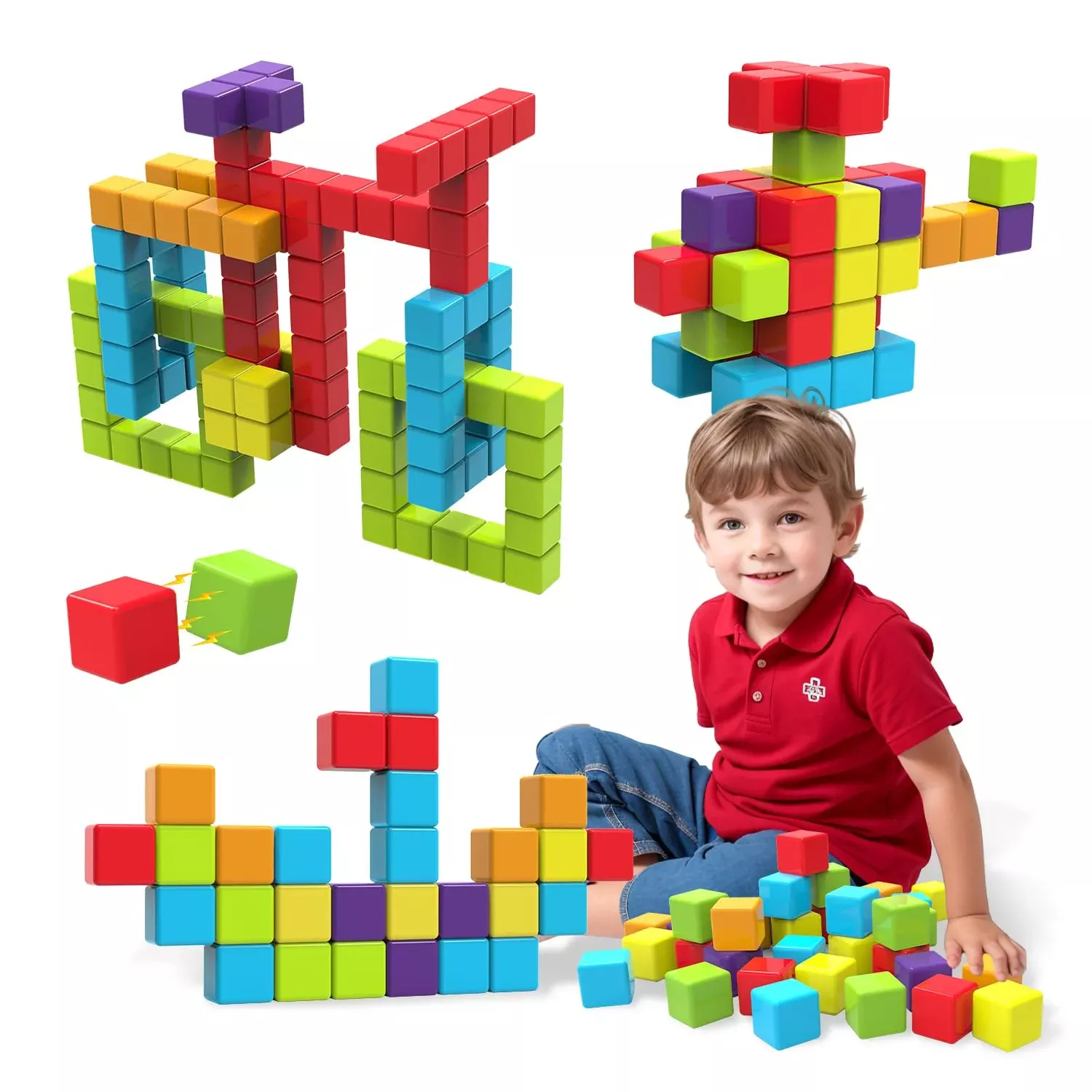 Pairez Toys Magnetic Building Blocks 1.65" Large Multicolor 36 PCS