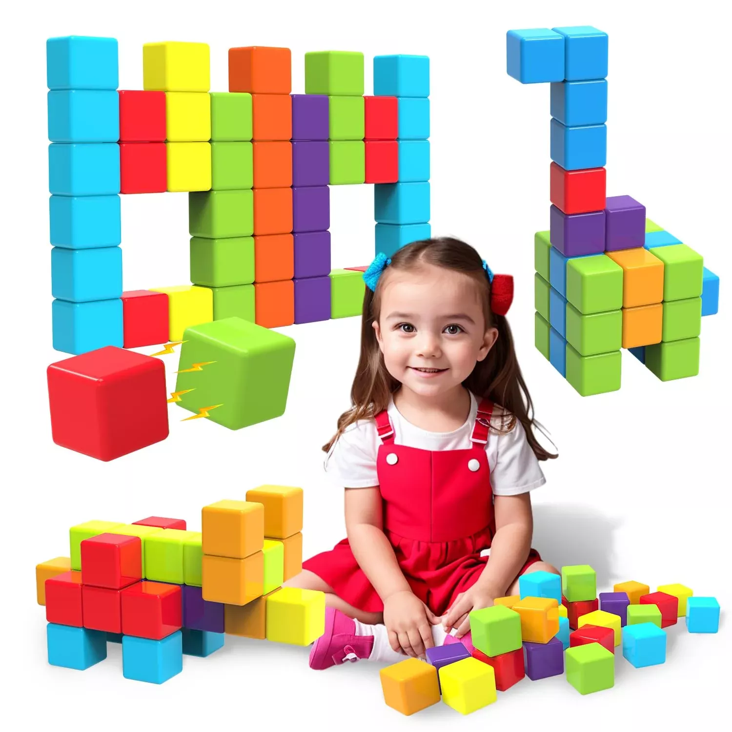 Pairez Toys Magnetic Building Blocks for Toddlers, 24 PCS, Multicolor
