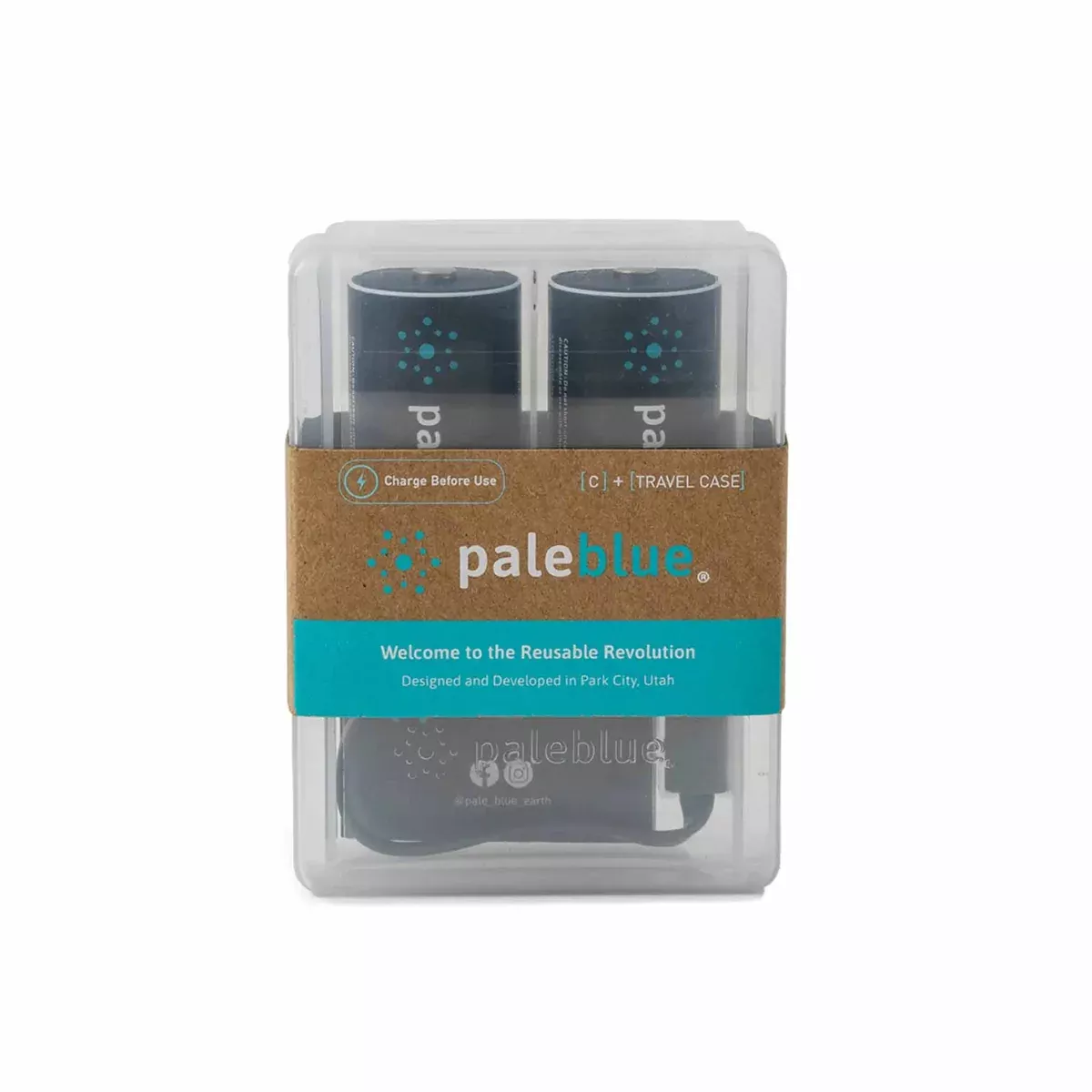 Pale Blue Lithium Ion Rechargeable C Size Batteries 2 Pack