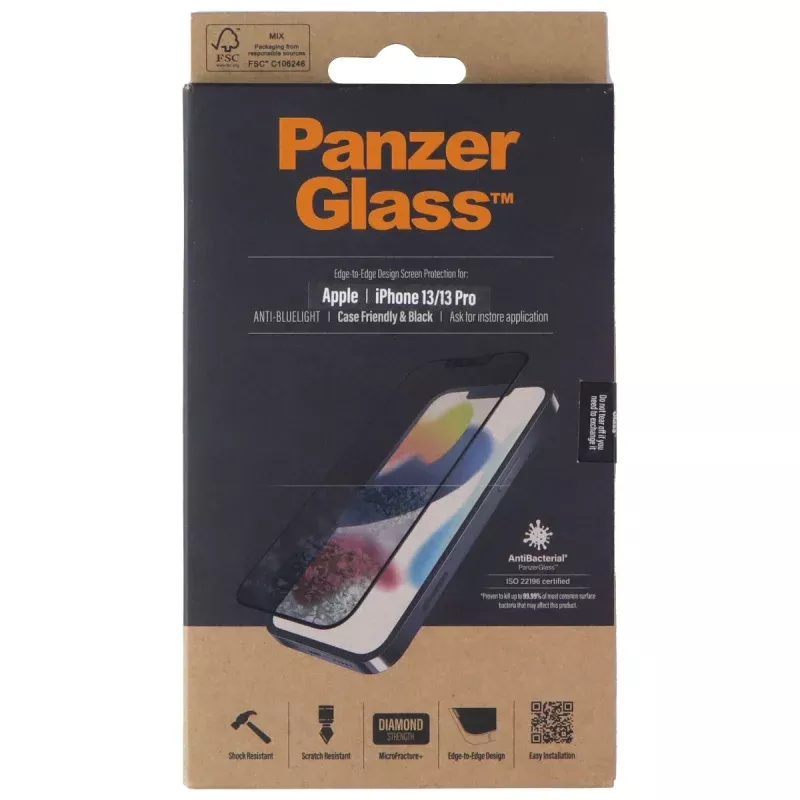 PanzerGlass Anti-Bluelight Screen Protector for Apple iPhone 13/13 Pro - Black