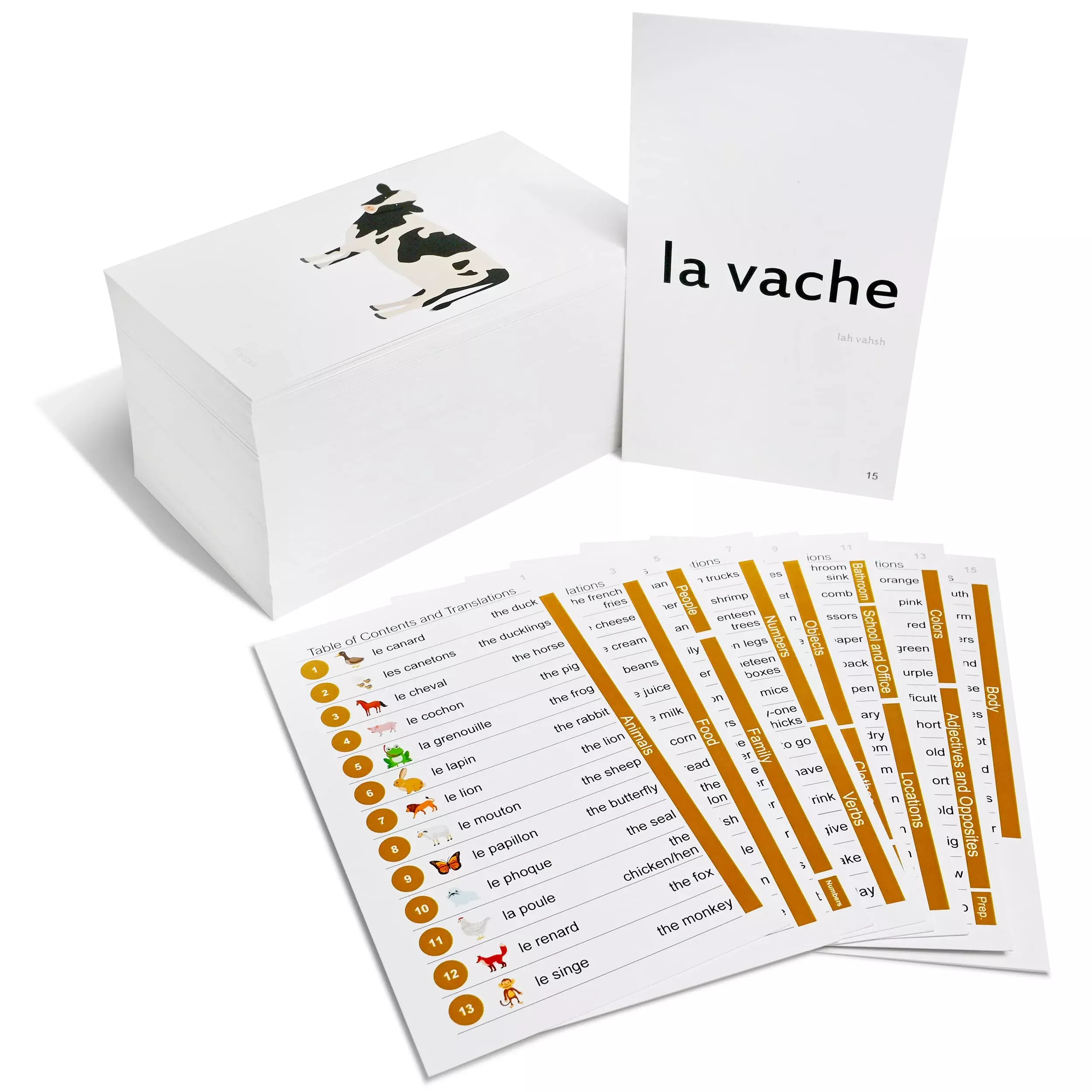 Pat's Flash Cards French Language Learning 192 Cards Medium Size