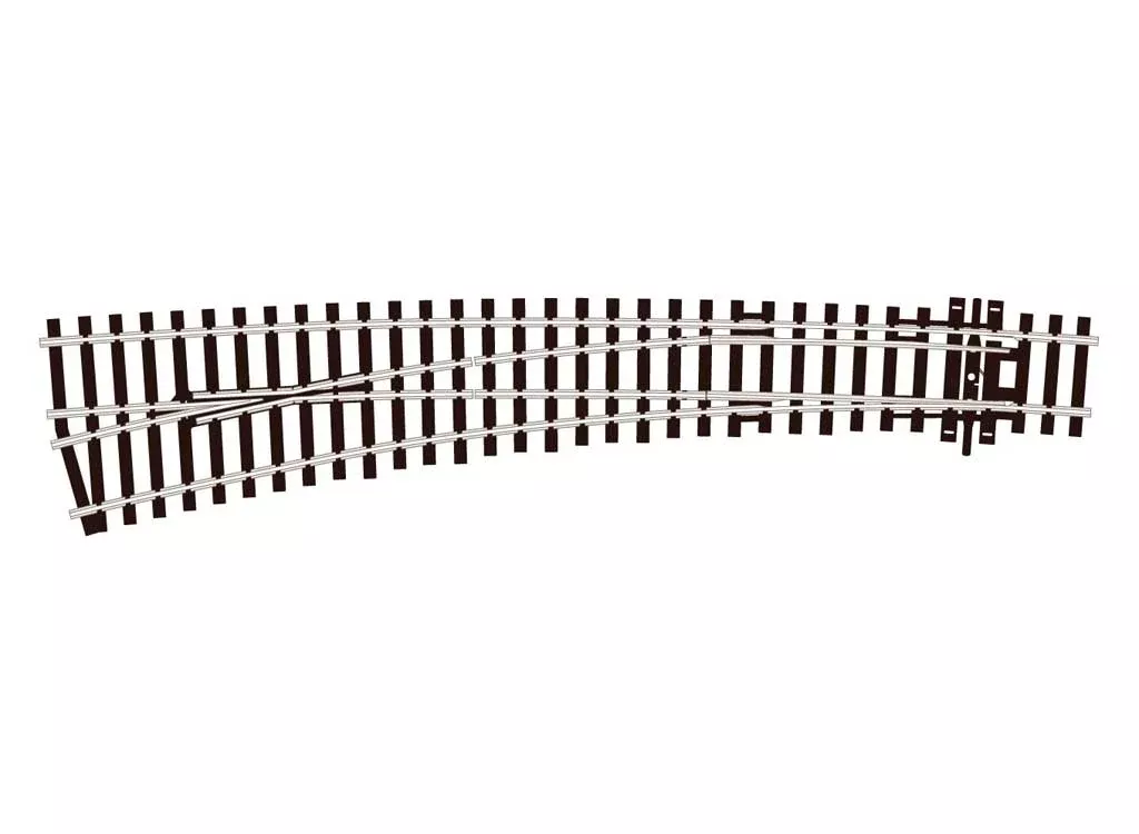 Peco SL-87 HO Scale Code 100 Track Electrofrog Curved Insulfrog Double Radius Left-Hand Turnout - NOS
