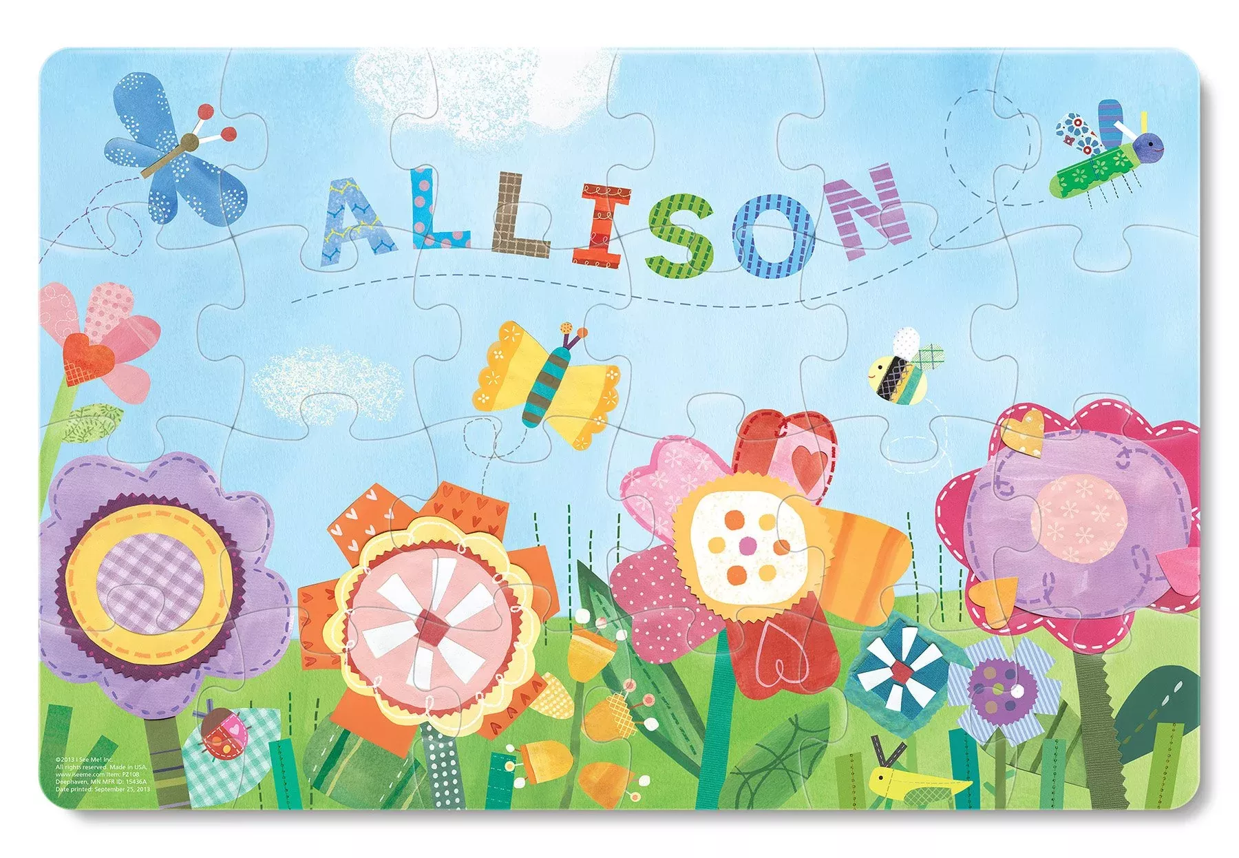 Personalized Jigsaw Puzzle For Kids, 24-Piece - I See Me! (Flowers)