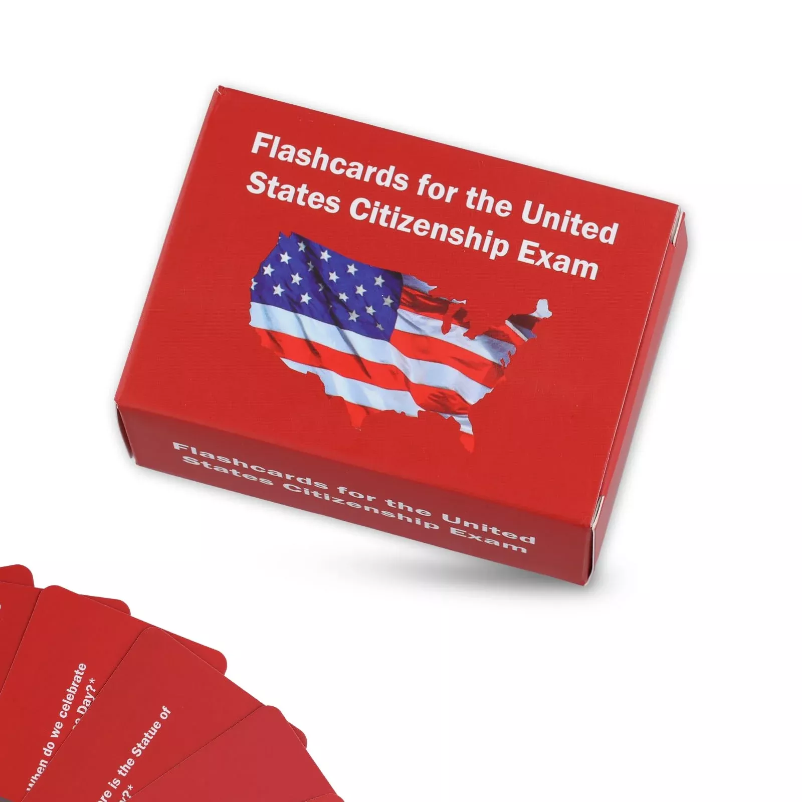 PEUTIER Naturalization Test Study Guide Flash Cards Red 9.5x6.6