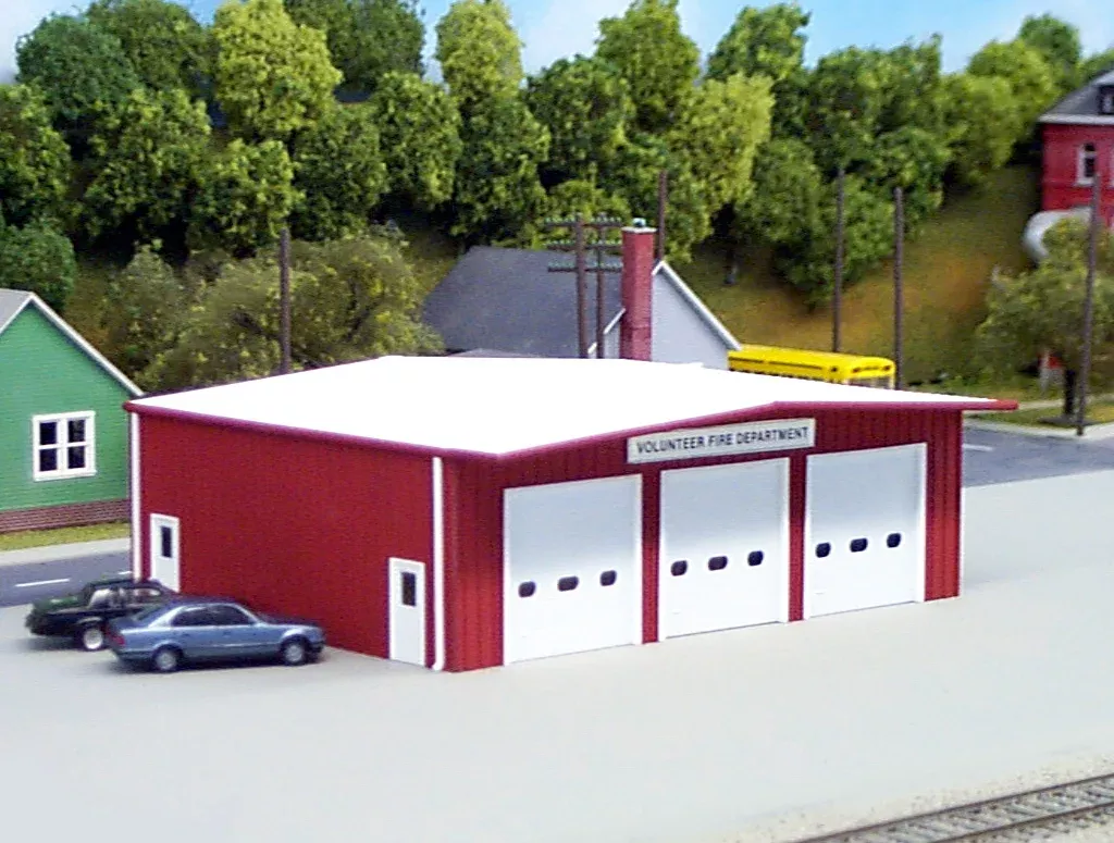 Pikestuff 541-0192 HO Scale Red Fire Station Kit