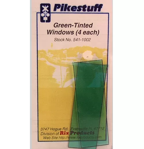 Pikestuff 541-1002 HO Scale 1x3' Green Tint Window Glazing