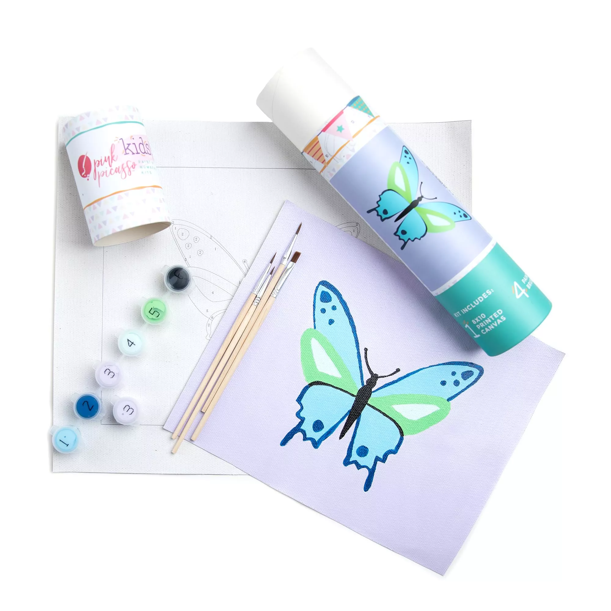 Pink Picasso Paint By Numbers Kit for Kids - Butterfly Design