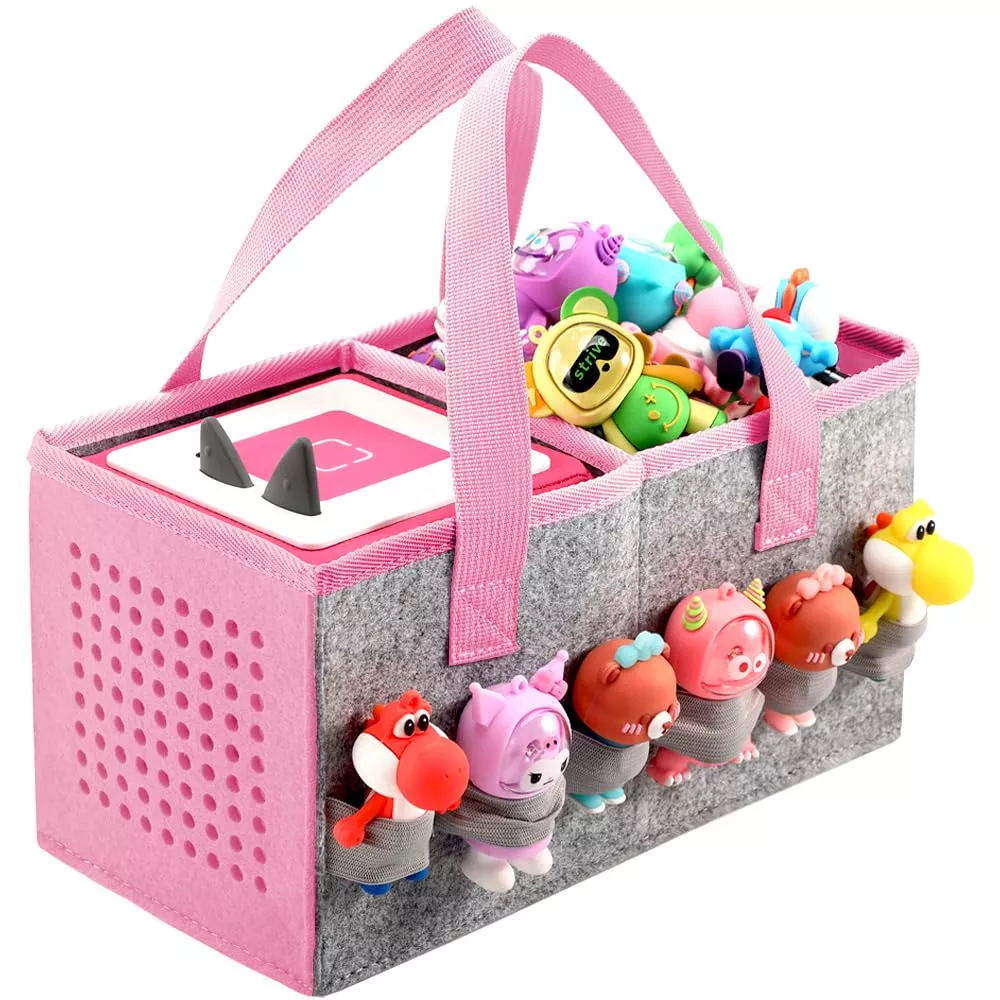 PISOSN Felt Cloth Bag for Toniesbox Starter Set - Dark Pink