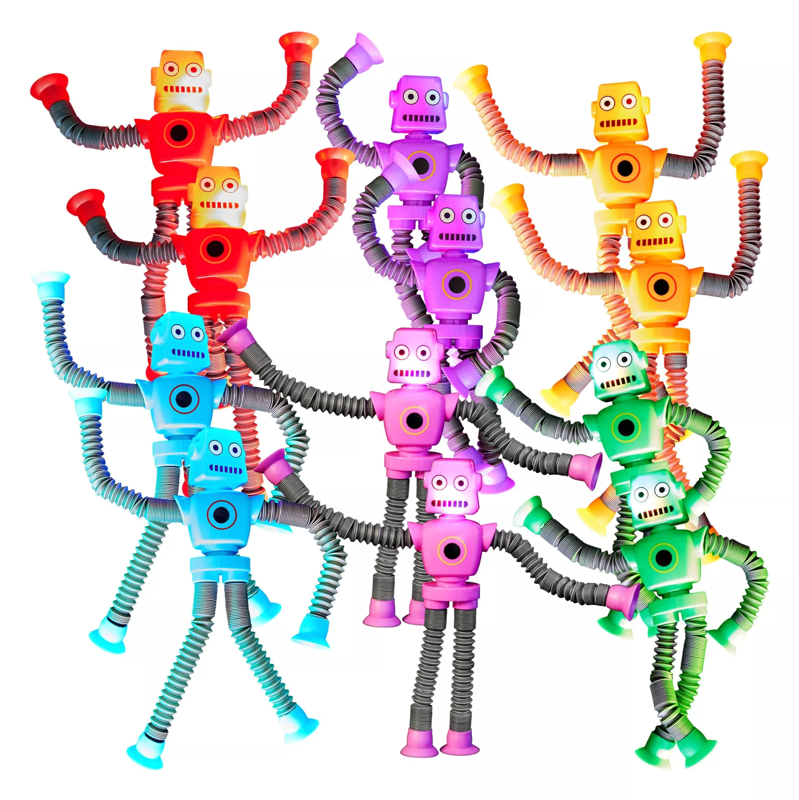 Playbees Toddler Robot Toy with Suction Cup - Small Fidget Fun