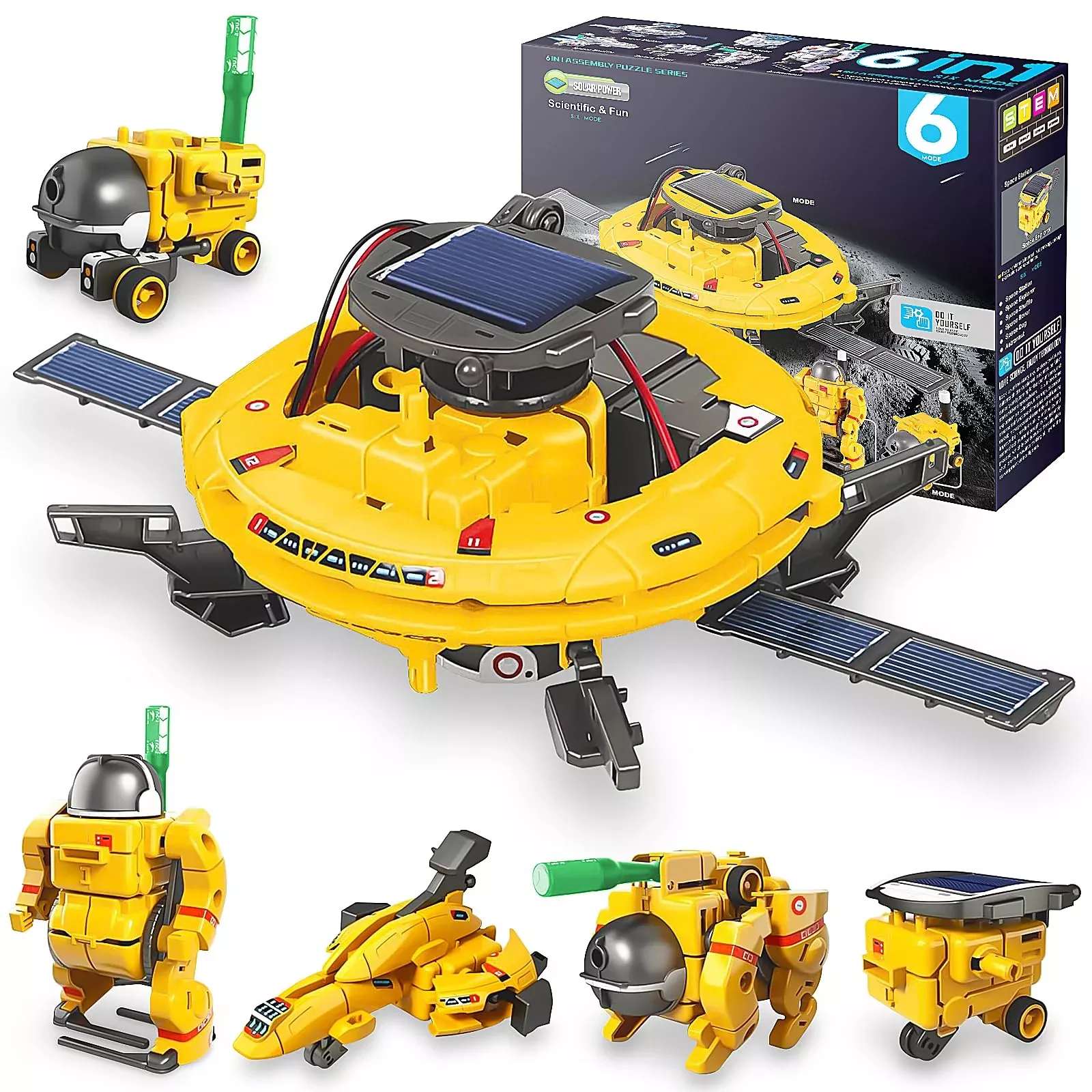 Playsheek Solar Robot Kit 6-in-1 for Kids Age 8-12